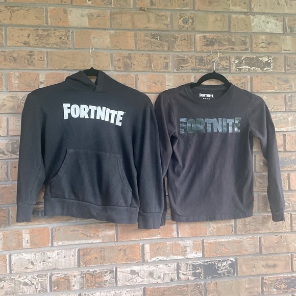 Black Fortnite Hoodie and Shirt Set - Boys Size 8 Medium - Picture 5 of 11